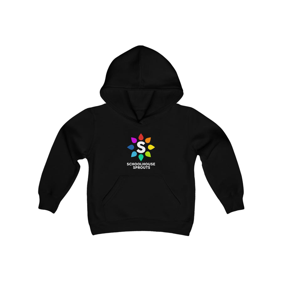 Schoolhouse Sprouts Black Rainbow Logo Kids Hooded Sweatshirt